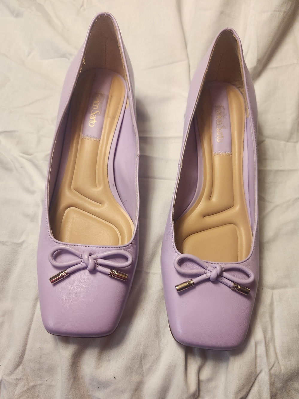 Franco Sarto Lavender Ballet Flats with Bow Detail